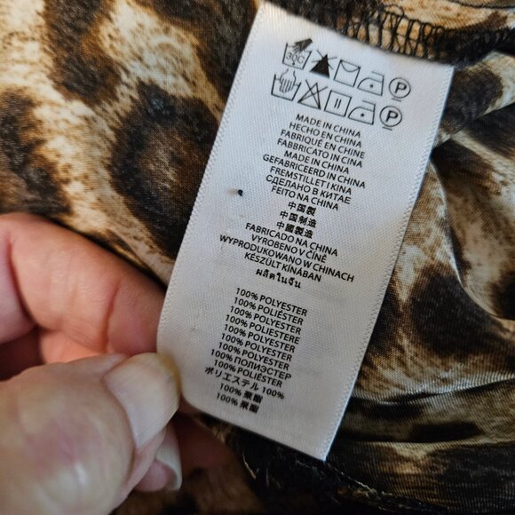 Michael Kors Women`s Cheetah Animal Print Short Sleeve Top Shirt size 14 - Picture 4 of 4